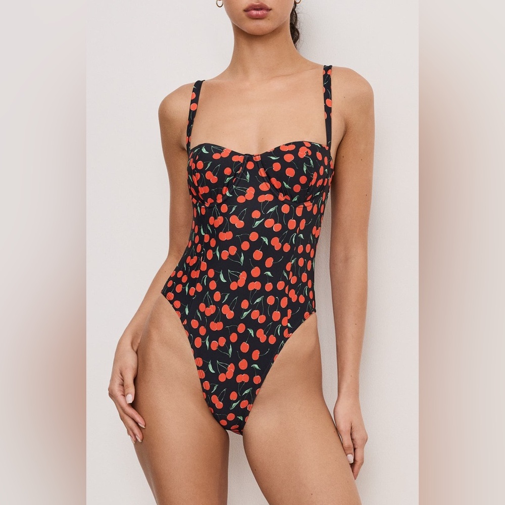 Good American Cherry Underwire One-Piece Swimsuit